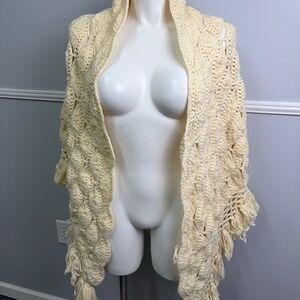 Hand Crocheted Ivory  Women's Shawl